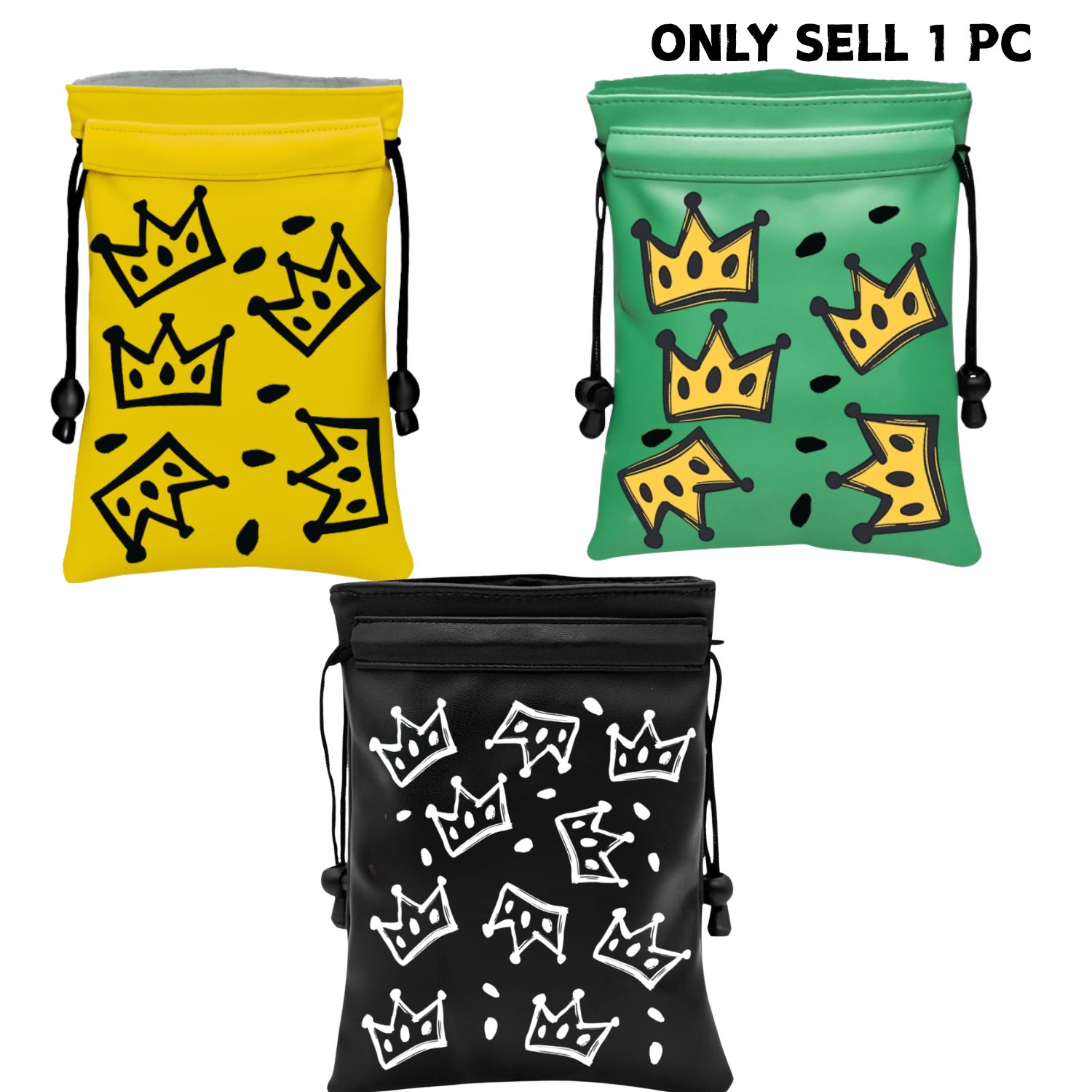 Ball Marker Set - Borsa portaoggetti Crown Golf, divertente custodia